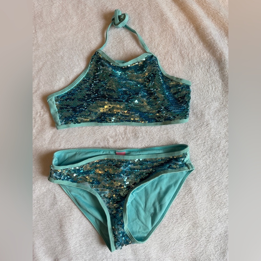 Juicy Couture Sequin Teal Bikini Set